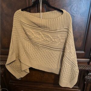 JohnPaulRichard Cable Knit Poncho - Beige